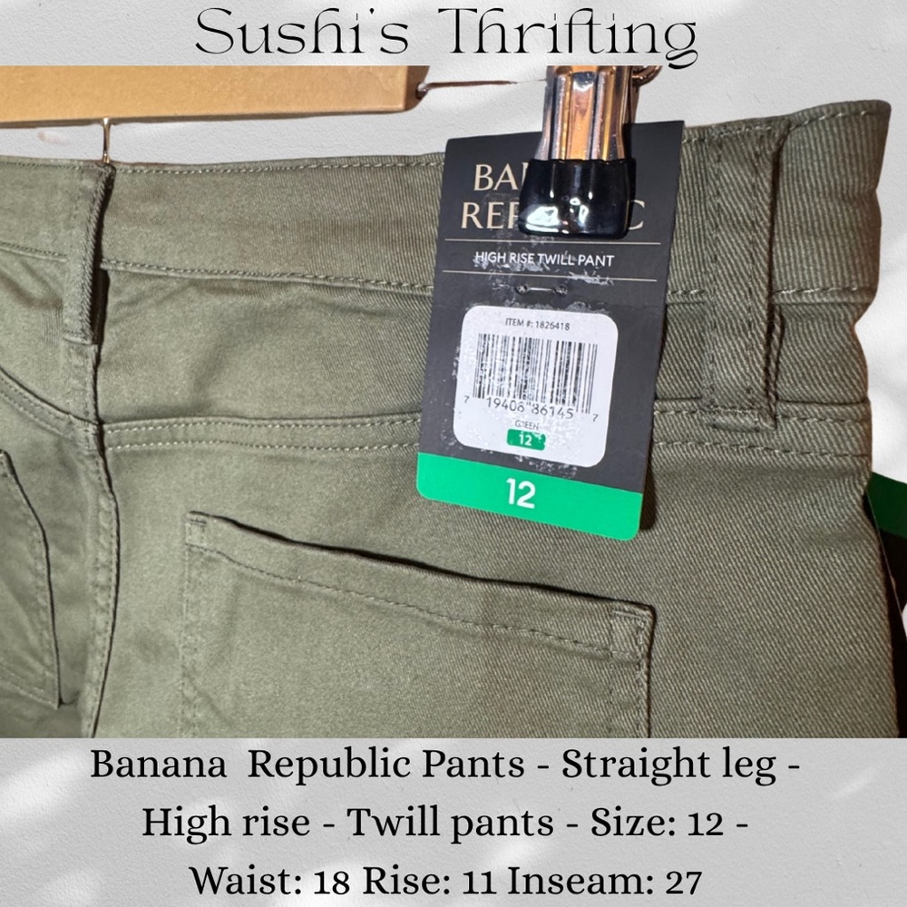 Banana Republic Green High Rise Jeans Straight Leg - Picture 4 of 8